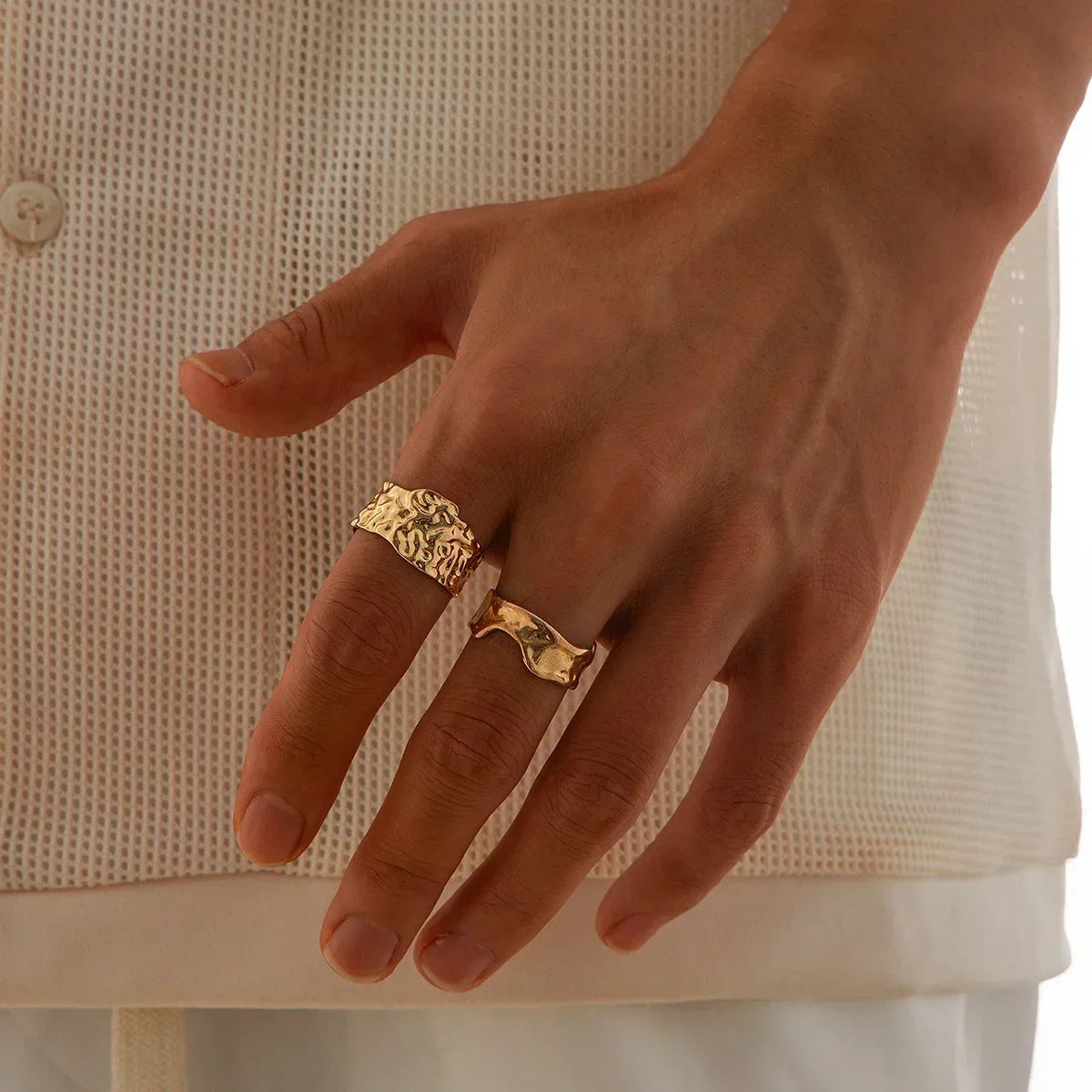9Pcs/Set Vintage Gold Rings Set - Piña Colada