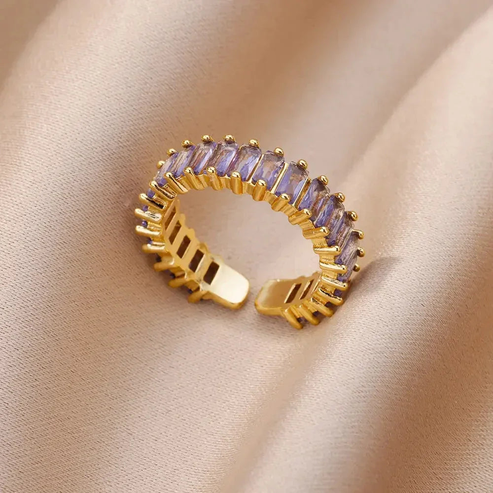 Colorful Cubic Zircon Ring - Piña Colada