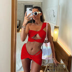3 Pieces Sexy Bikini One Shoulder