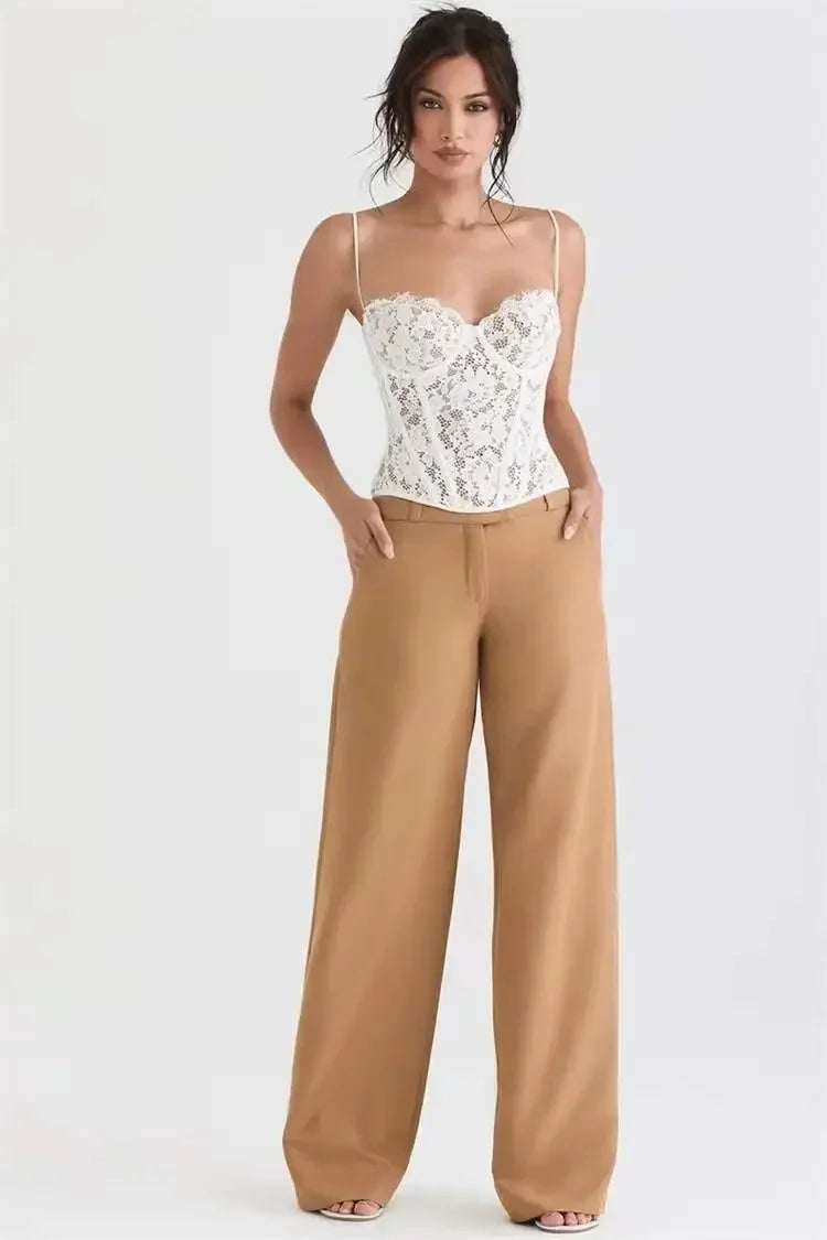 Exotic Lace Tube Top – Black & White Fishbone Pattern - Piña Colada