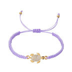 Bohemian Rhinestone Sea Turtle Woven Bracelet - Piña Colada
