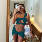 3 Pieces Sexy Bikini One Shoulder