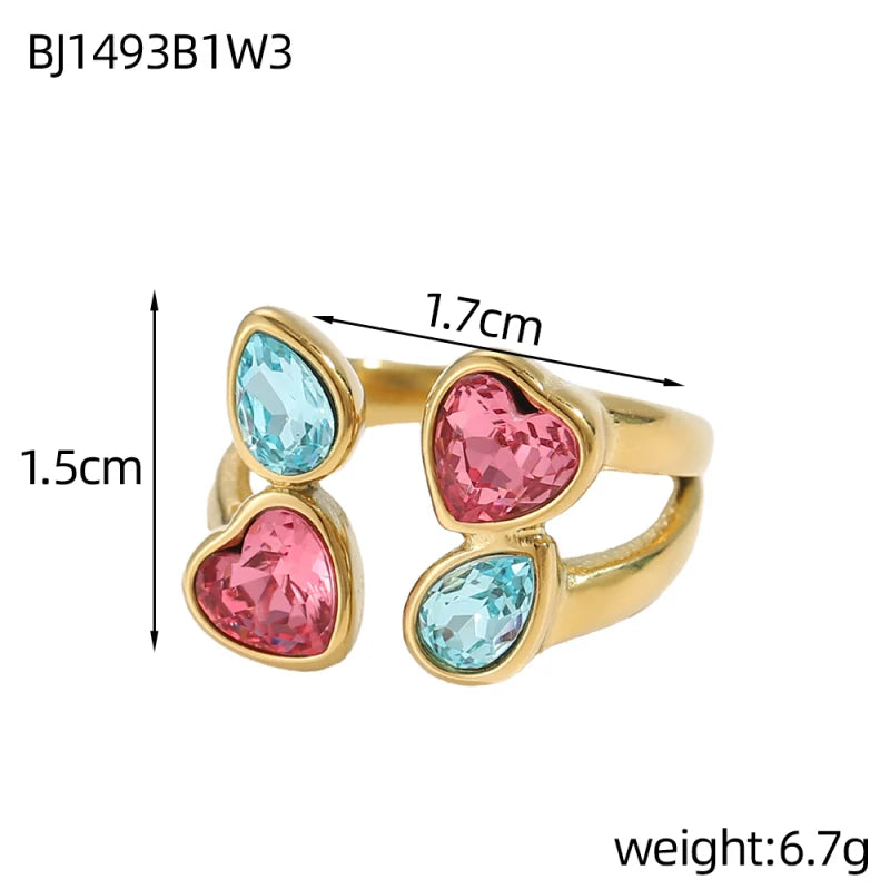 Gold Zircon Adjustable Ring