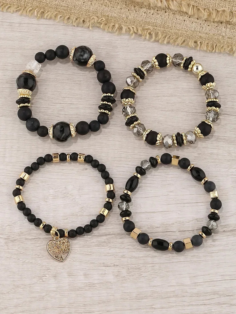 Boho Acrylic Beads Bracelet Set - Piña Colada