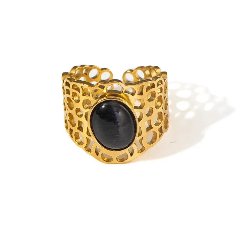 Colorful Stone Open Band Ring - Piña Colada