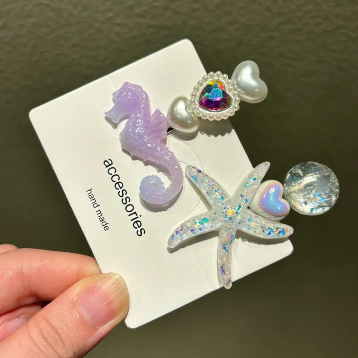 2PCS Elegant Starfish Star Shell Hair Clips - Piña Colada