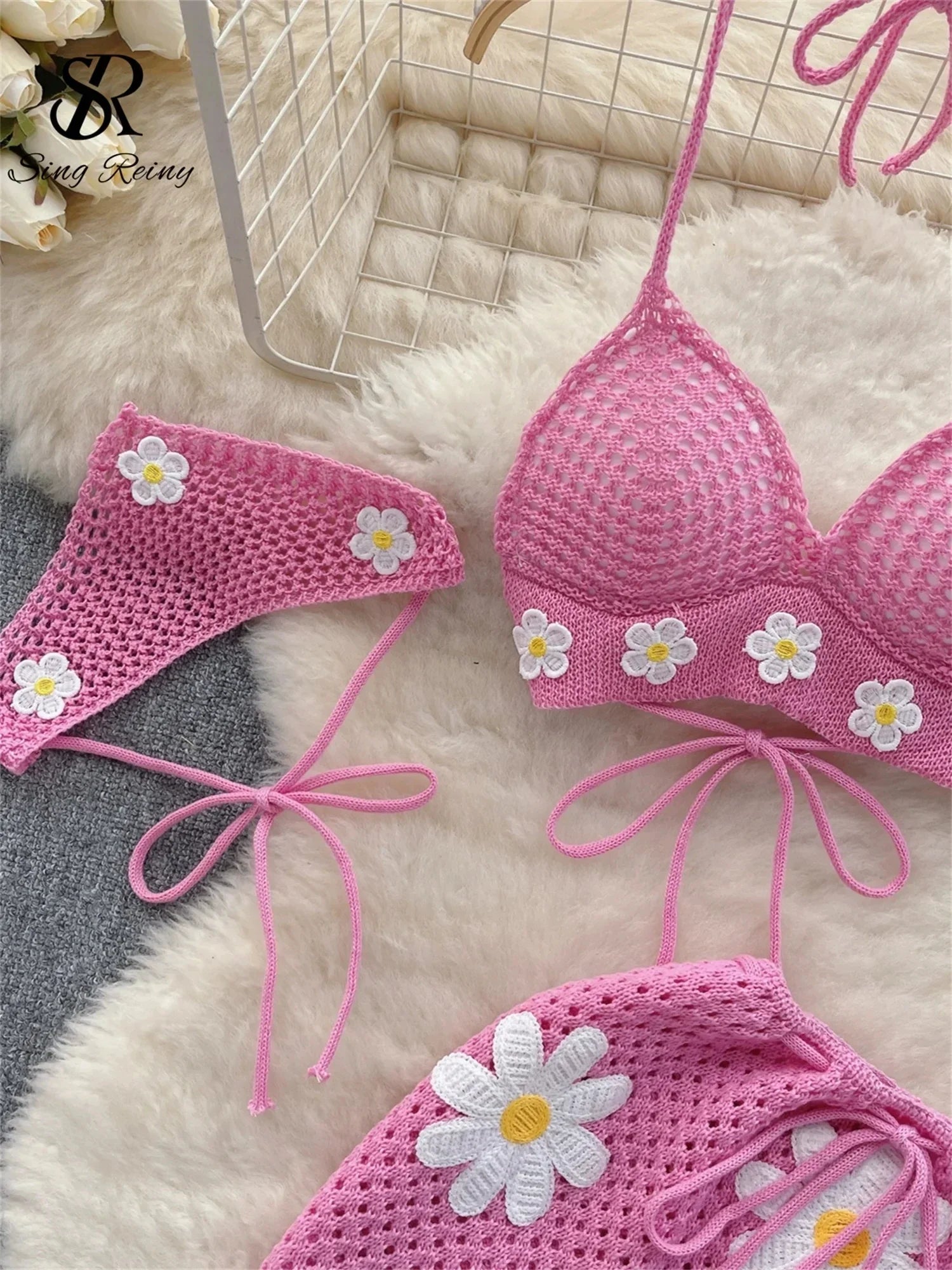 Halter Knit Two-Piece Set - Piña Colada
