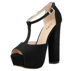 Women Ankle Strap Sandals Platform Open Toe High Heels Summer 14cm - Piña Colada