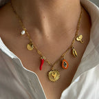 Steel Shell Pepper Necklace - Piña Colada