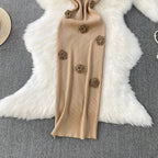 Chic Off Bodycon Dress Wrap Knitted - Piña Colada