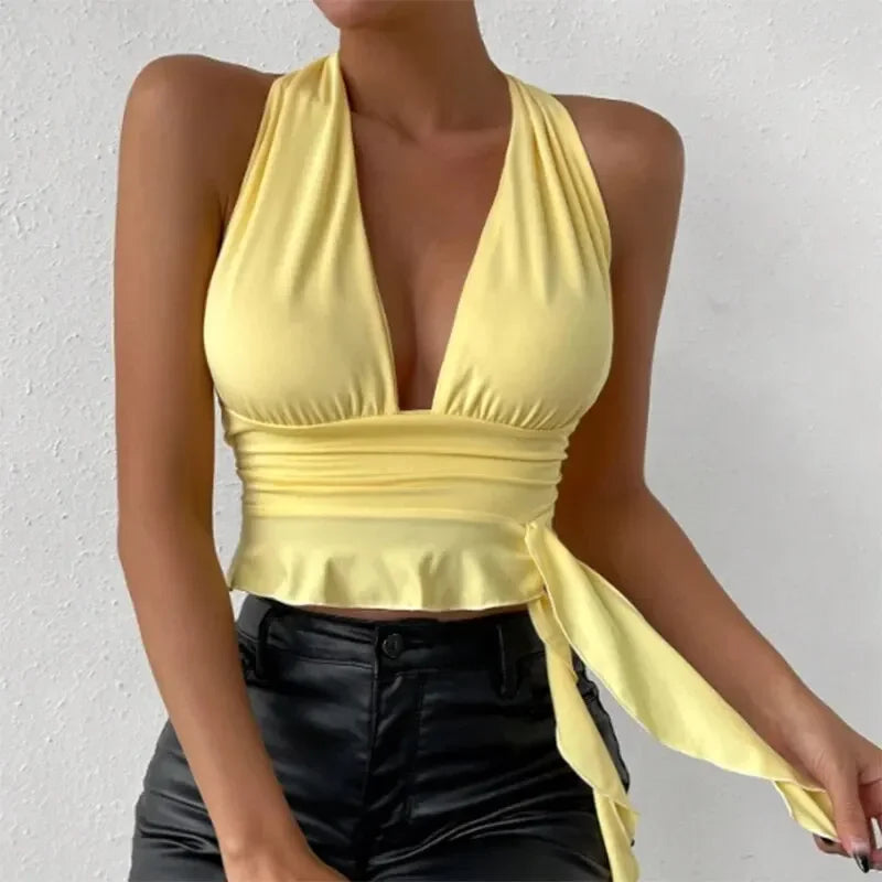 Lace-Up Slim Fit Bodysuit – Knitted Sexy Clubwear - Piña Colada