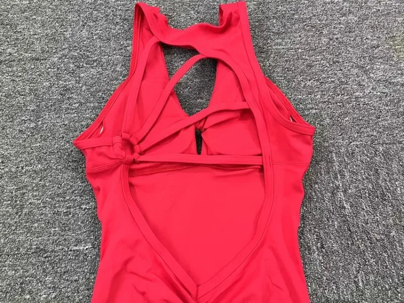 Seamless Sleeveless Yoga Jumpsuit for Women - Piña Colada
