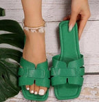 Solid Color Slide Sandals - Piña Colada