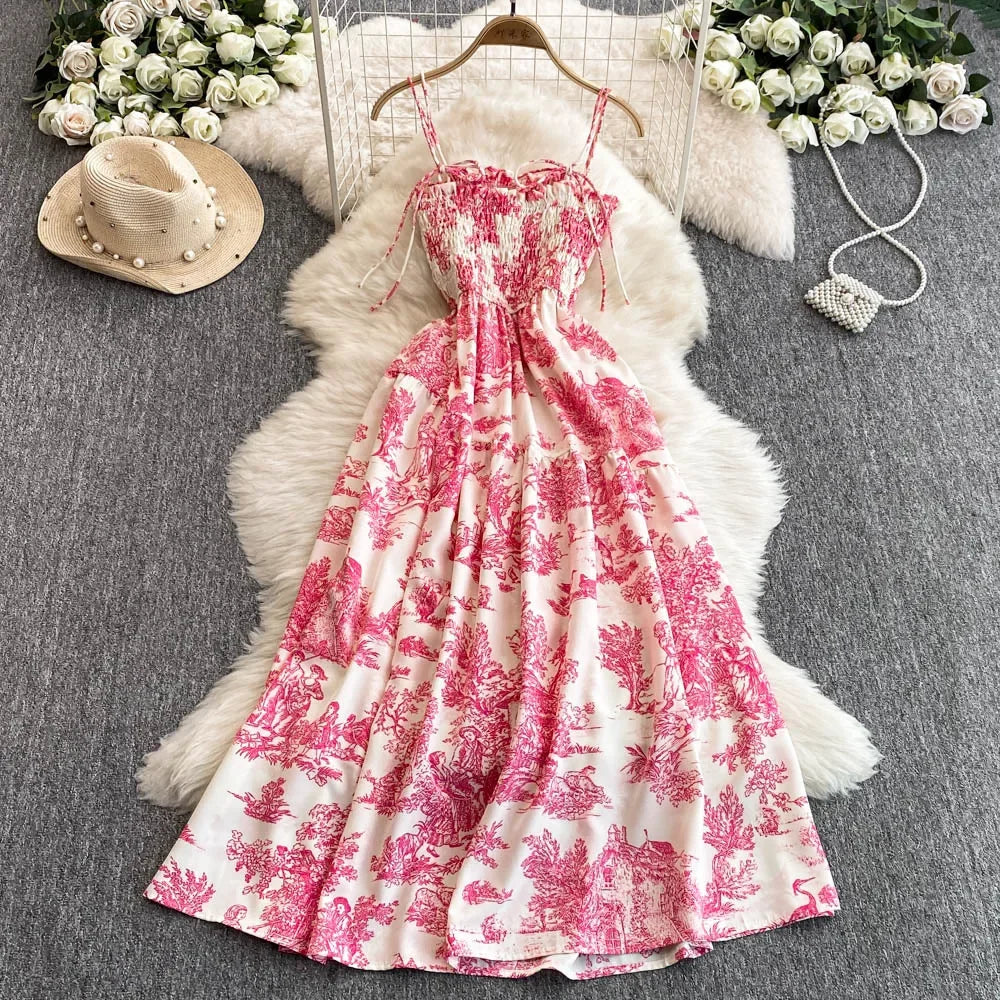 V Neck Dress Sleeveless Ankle Length - Piña Colada