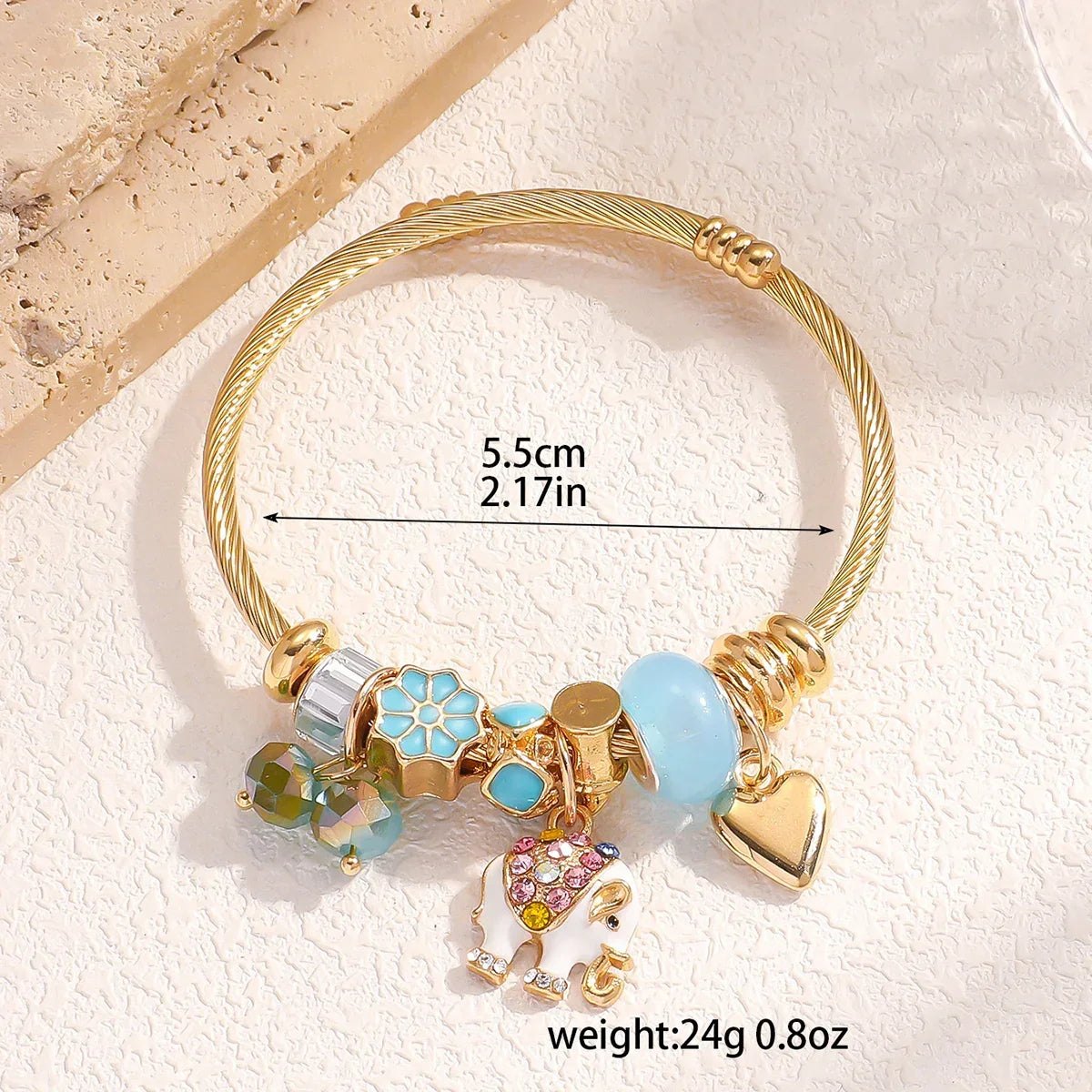 Bead Bracelet Elephant - Piña Colada