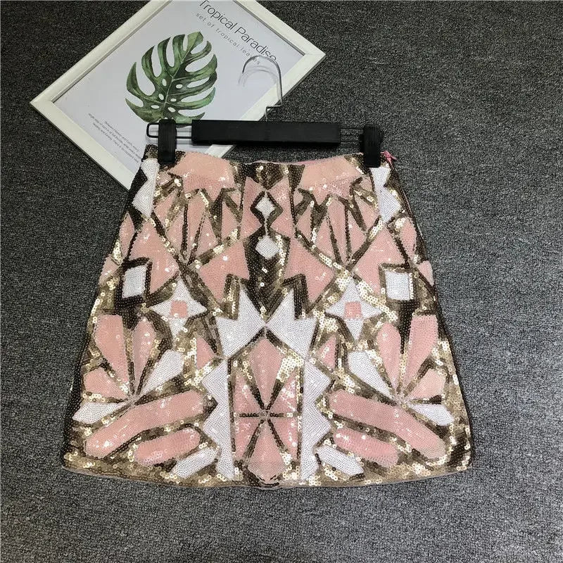 Beaded Sequin Pencil Skirt - Piña Colada