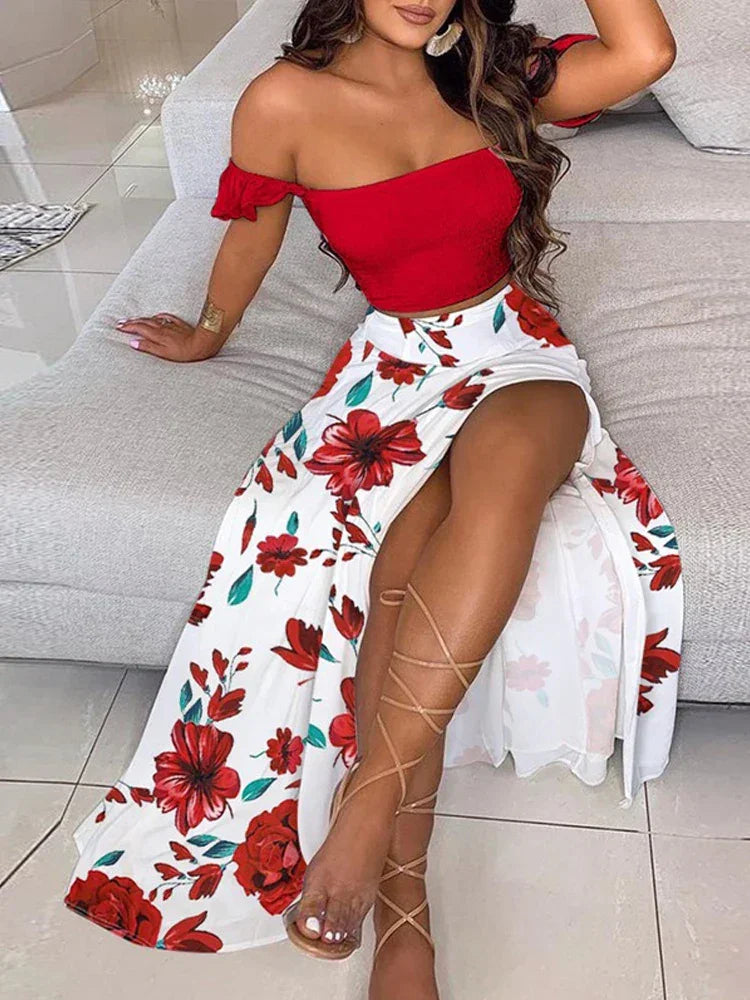 2-Piece Boho Off-Shoulder - Piña Colada