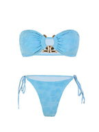 Solid Ring Detail Bikini Set - Piña Colada
