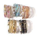 Hollow Star Weave Leather Bracelet - Piña Colada