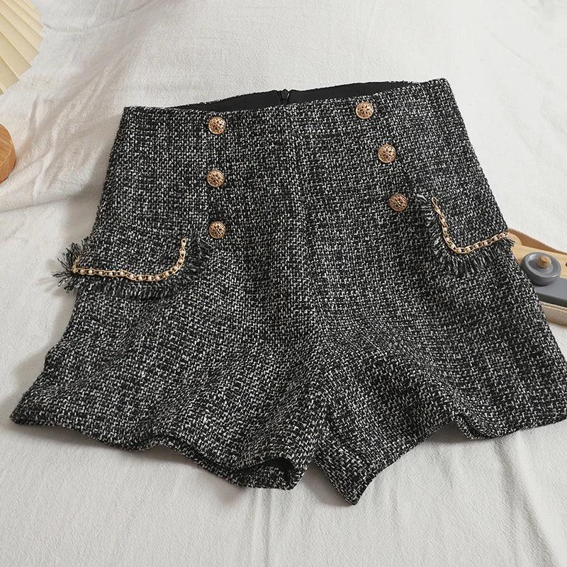 High Waist Short Button Vintage A-line - Piña Colada