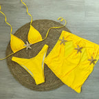 Bikini Set – 3-Piece Swimsuit Star - Piña Colada