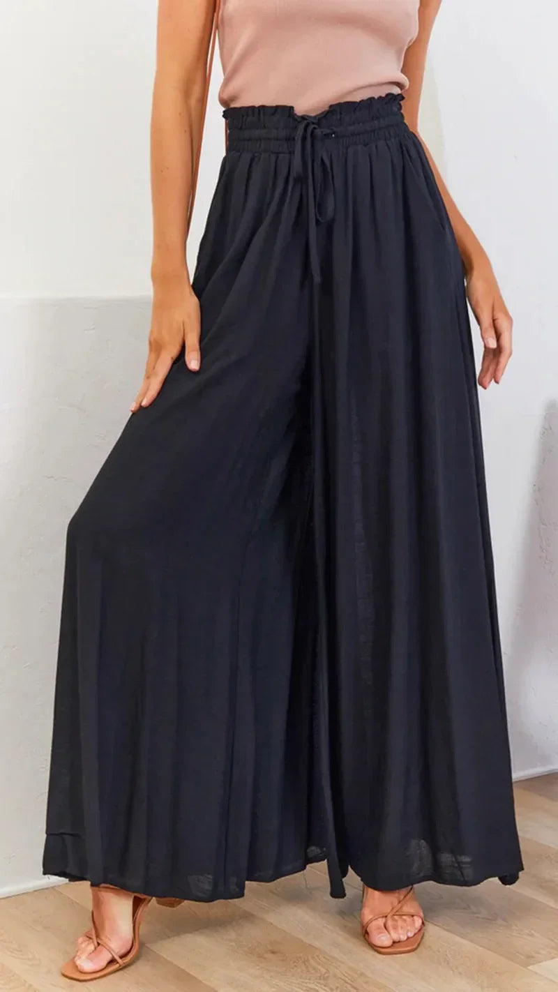 Loose Casual Wide Leg Pants - Piña Colada