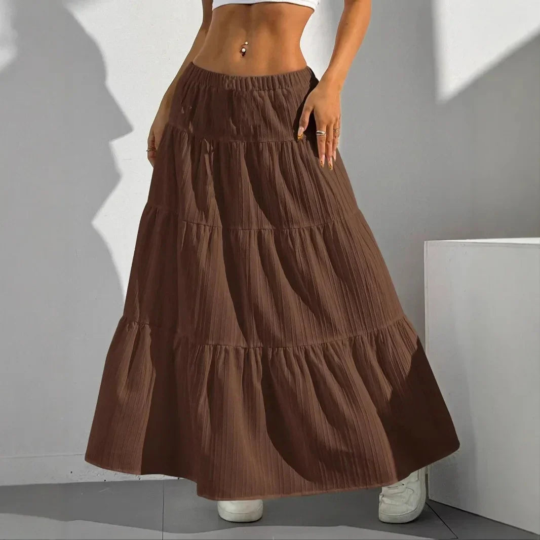 Midi Skirt with Tie Up - Piña Colada