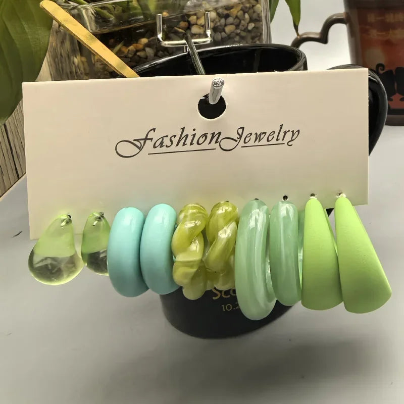 10pcs Earrings Hoops - Piña Colada