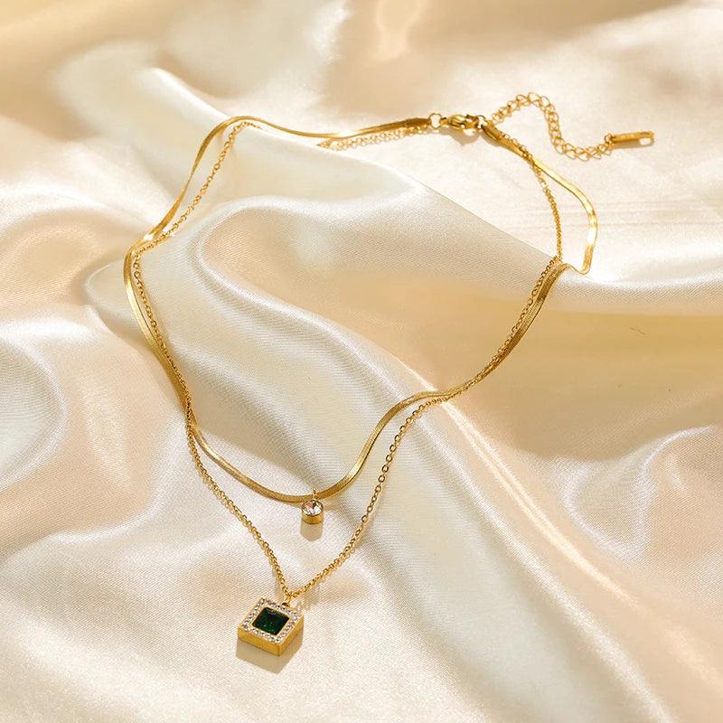 Trendy Stainless Steel Ball Pendant Necklace for Women - Piña Colada