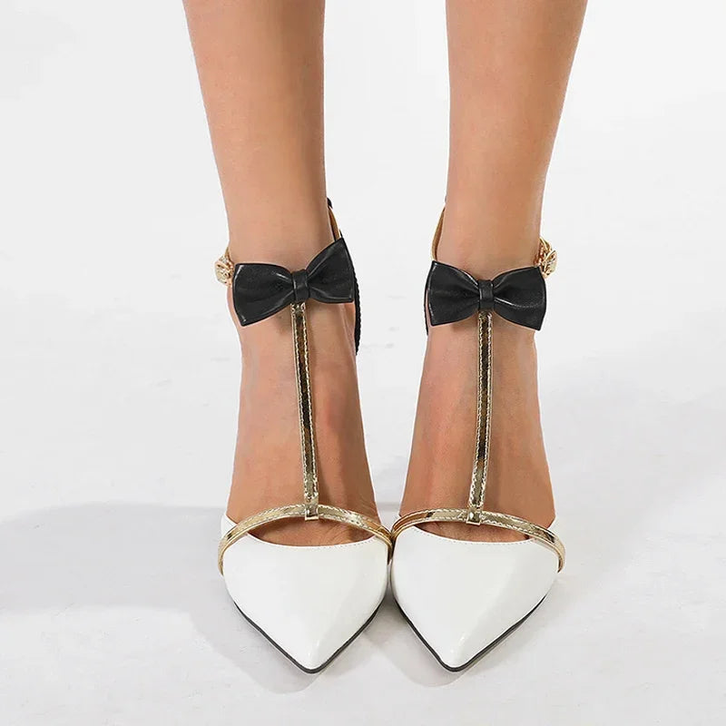 Bowknot Ankle Strap Pumps - Piña Colada