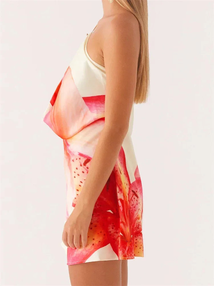 Sleeveless Spaghetti Strap Mini Dresses - Piña Colada
