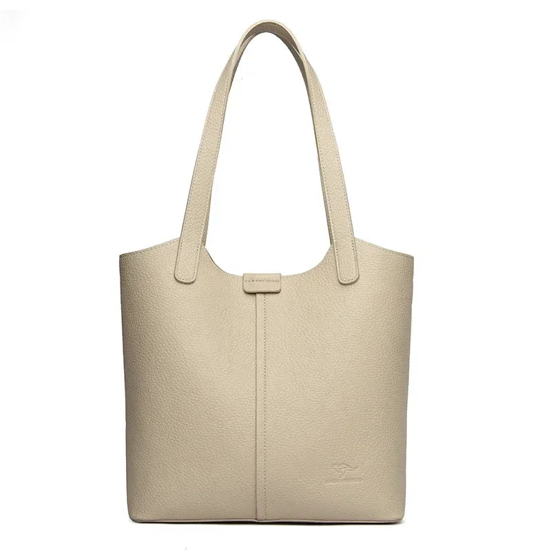Soft Leather Shoulder Bag - Piña Colada