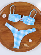 Floral Print Bordered Bikini Set