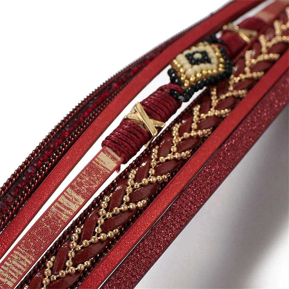 Handwoven Leather Bracelet - Piña Colada