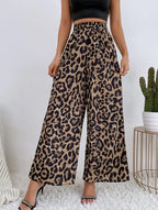 Retro Leopard Print Wide Leg - Piña Colada