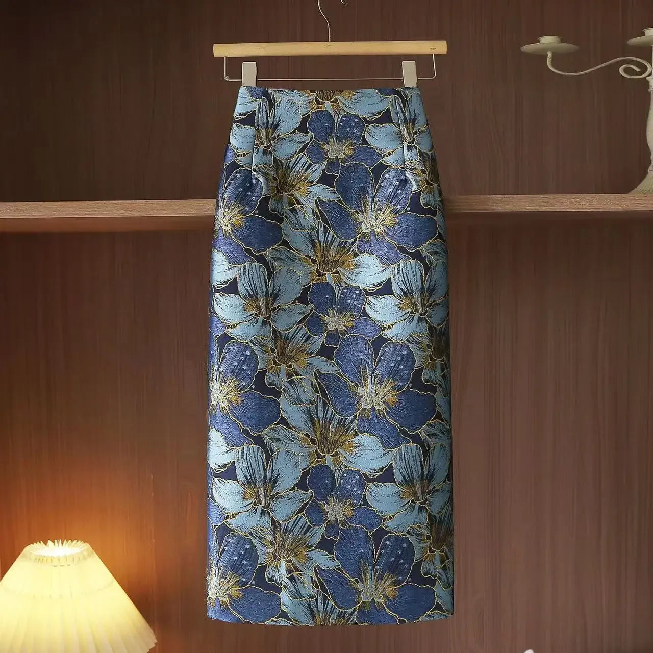 Jacquard Floral A-Line Dress - Piña Colada
