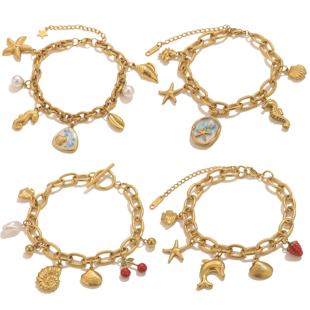Seashell Bracelet Gold-Plated