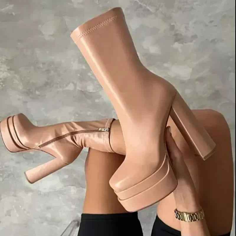 High Heels Ankle Boots - Piña Colada