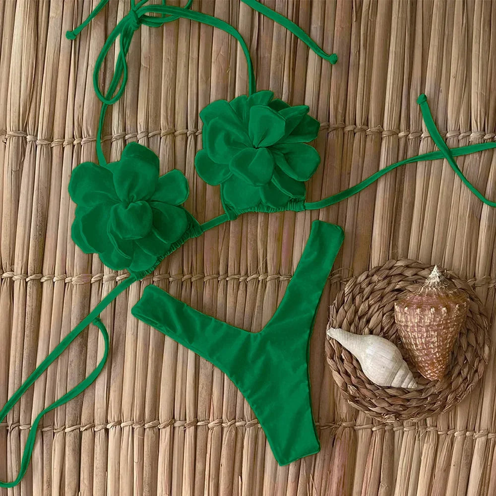 Floral Bikini 2025 Women Swimsuit - Piña Colada