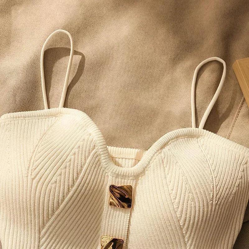 Linen Stretch Camisole – Solid Color Office Style Tank Top - Piña Colada