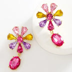 Elegant Bohemian Rhinestone Drop Earrings - Piña Colada