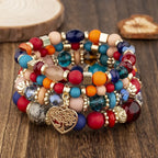 Boho Acrylic Beads Bracelet Set - Piña Colada