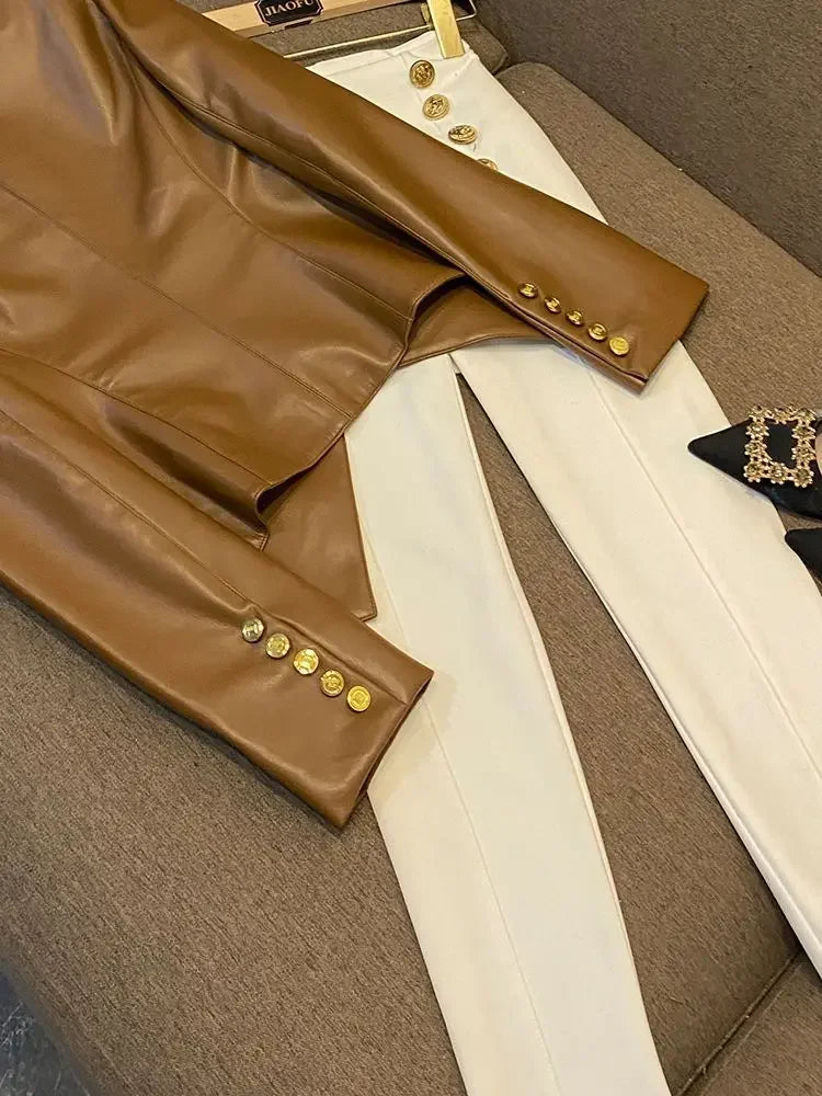 Slim-Fit Office Lady Jacket - Piña Colada