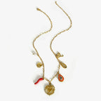 Steel Shell Pepper Necklace - Piña Colada