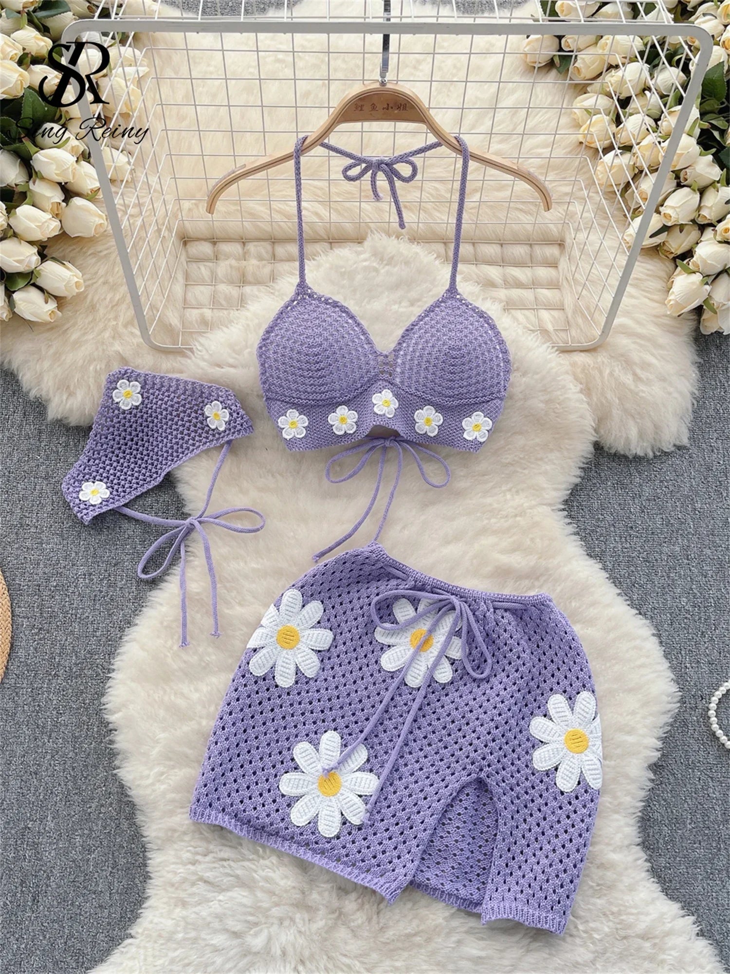 Halter Knit Two-Piece Set - Piña Colada