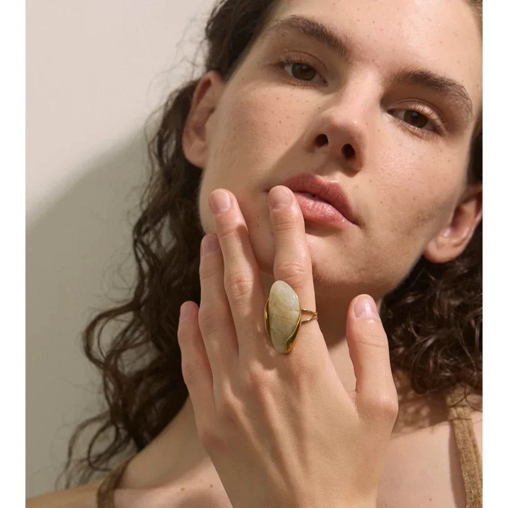 Geometric Adjustable Ring - Piña Colada