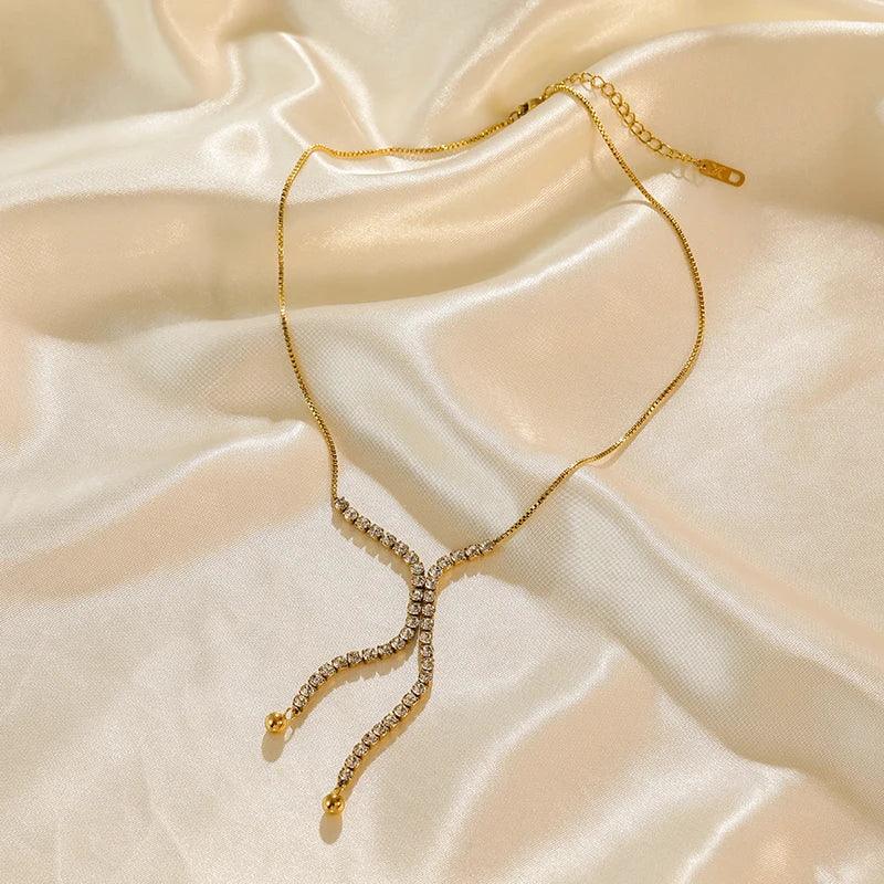 Trendy Stainless Steel Ball Pendant Necklace for Women - Piña Colada