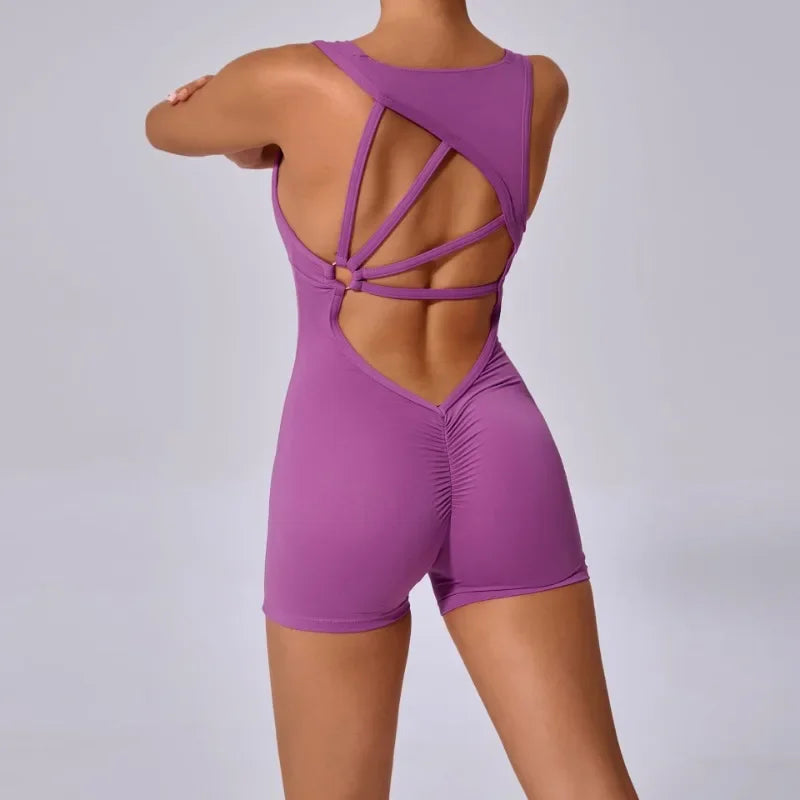 Seamless Sleeveless Yoga Jumpsuit for Women - Piña Colada