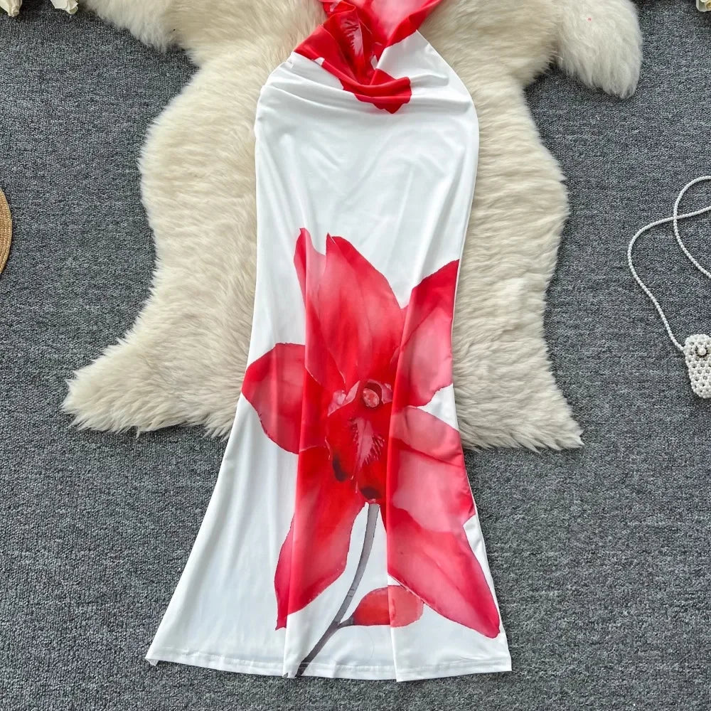 Bodycon Long Dress Print - Piña Colada