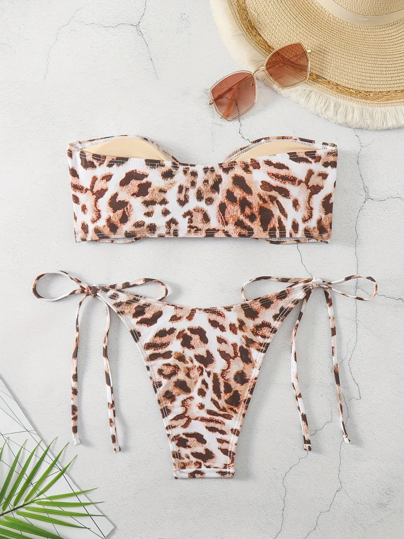 Solid Ring Detail Bikini Set - Piña Colada